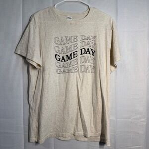 PINK Victoria's Secret Graphic T Shirt Beige Crew Neck Short Sleeve Women's S